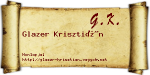 Glazer Krisztián névjegykártya